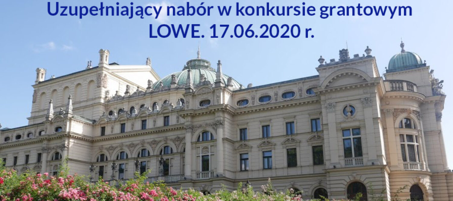 Uzupełniający nabór w konkursie grantowym LOWE. 17.06.2020 r.
